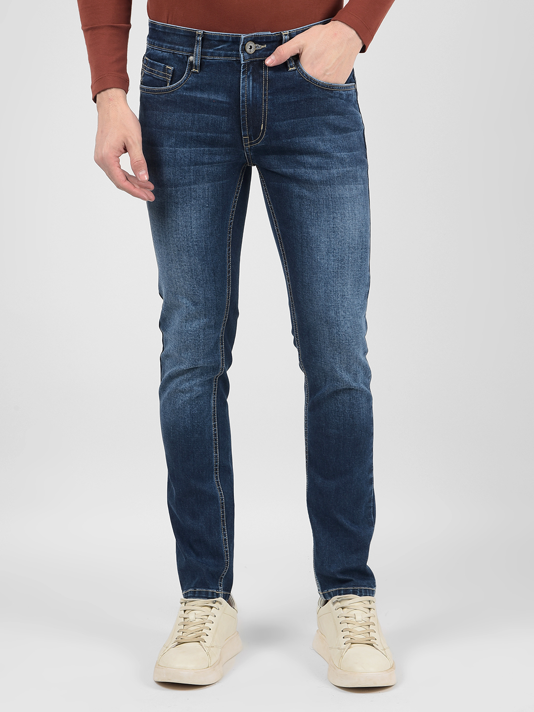 Numero Uno Men Solid Blue Jeans
